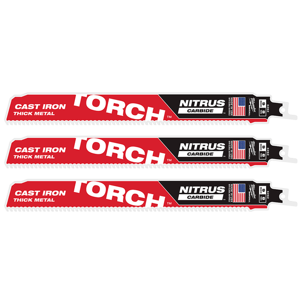 SAWZALL&trade; The TORCH&trade; with NITRUS CARBIDE&trade; Teeth 230mm 9" 8TPI Blade 3 Pack, , hi-res