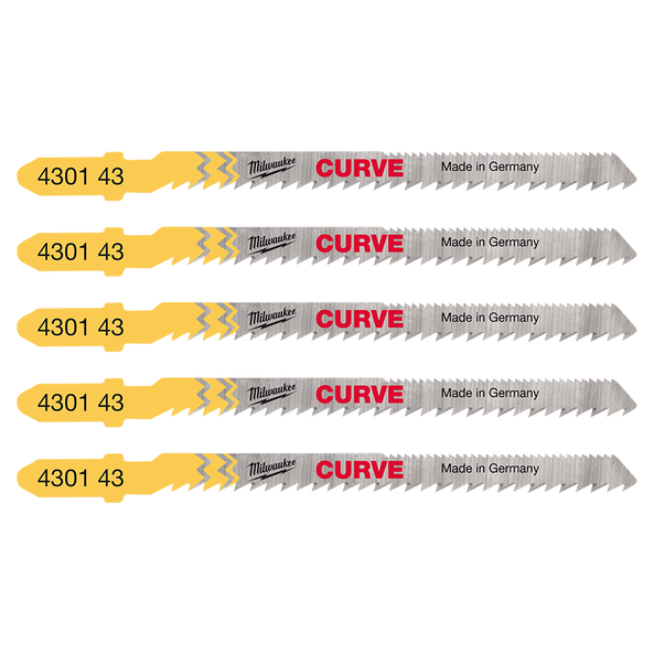 Jigsaw Blades Wood Curve Cut 75 x 2.5mm 5 Pack, , hi-res