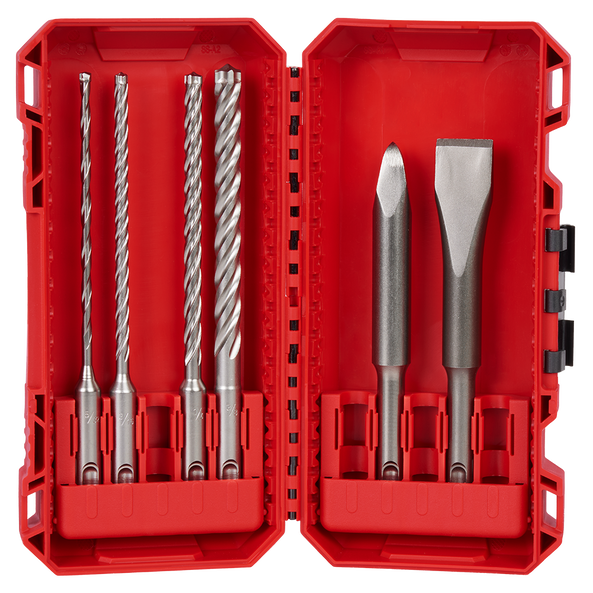 SDS Plus MX4 4-Cut & Chisel 6pc Set, , hi-res