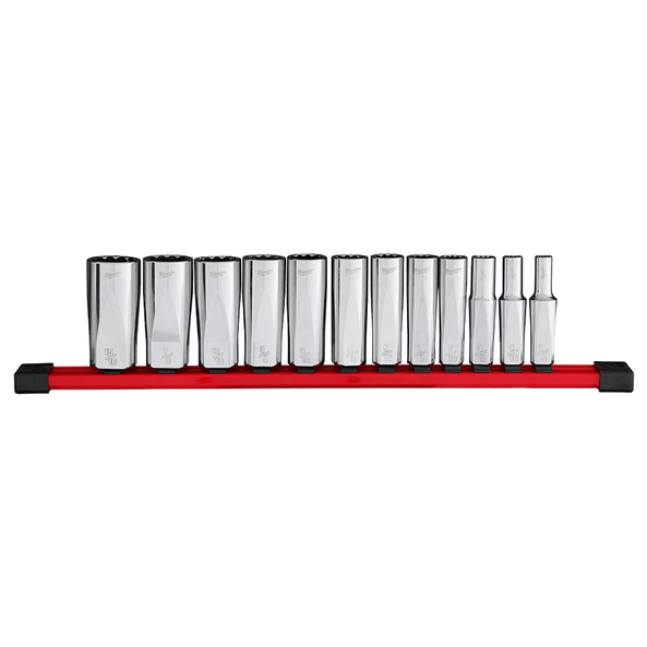 12PC 3/8" Drive Deep 12-PT Socket Set - SAE, , hi-res
