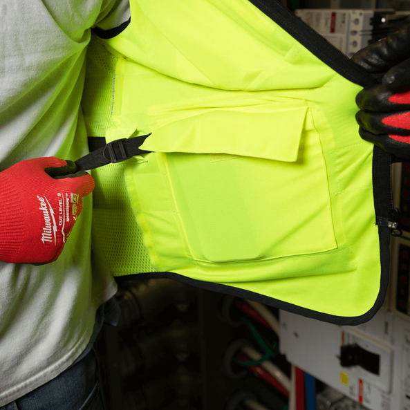 Premium High Visibility Yellow Safety Vest - S/M, Yellow, hi-res