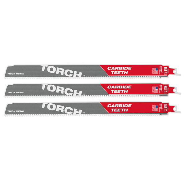 SAWZALL™ The TORCH™ with Carbide Teeth 300mm 12" 7TPI Blade 3 Pack, , hi-res