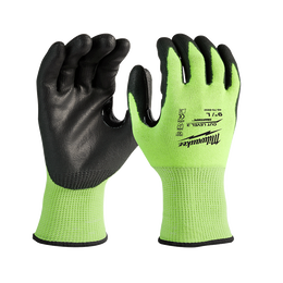 Hi-Vis Cut 3(C) PU Dipped Gloves - L