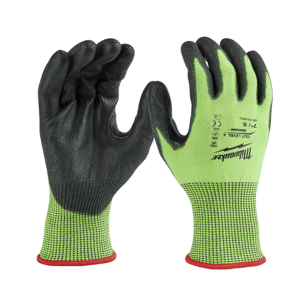 High Visibility Cut 5(E) Polyurethane Dipped Gloves, , hi-res