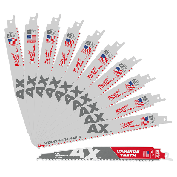 SAWZALL™ The AX™ 230mm 9" 5TPI Blade 10 Pack + Bonus CARBIDE AX™, , hi-res
