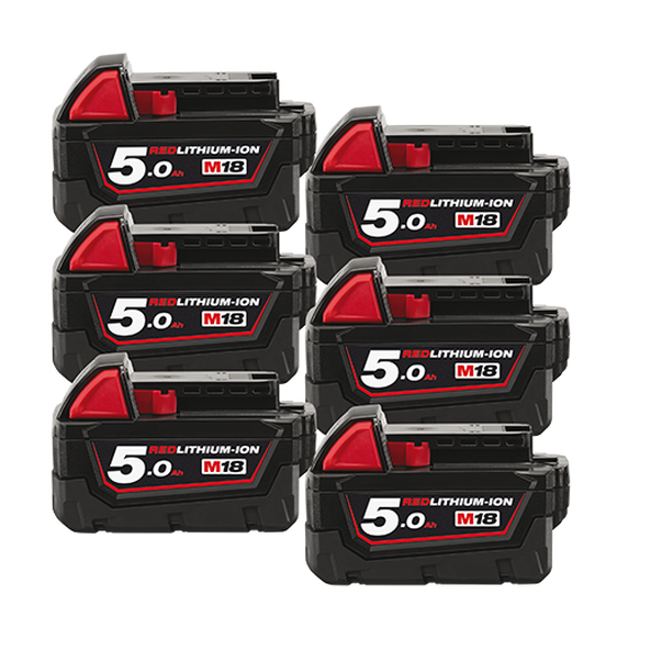 M18™ REDLITHIUM-ION™ 5.0 Ah Extended Capacity Battery 6 Pack