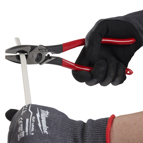 USA Made Dipped Grip 228mm (9") Lineman's Pliers ​with Crimper, , hi-res