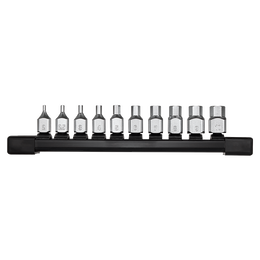10pc 1/4&rdquo; Drive Metric Hex Stubby Bit Socket Set