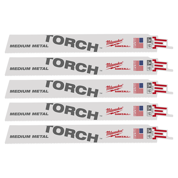 SAWZALL&trade; The TORCH&trade; Metal Demolition 230mm 9" 14TPI Blade 5 Pack, , hi-res