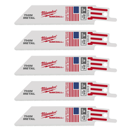 SAWZALL&trade; Thin Kerf Metal 100mm 3-15/16" 24TPI Blade 5 Pack