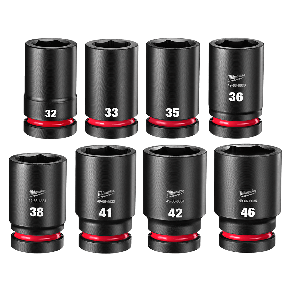 Toolzone 8pc 3/8" Drive Impact Deep Socket Set - Imperial AF Long Reach On Rail SS233