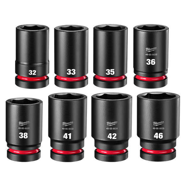 Toolzone 8pc 3/8" Drive Impact Deep Socket Set - Imperial AF Long Reach On Rail SS233