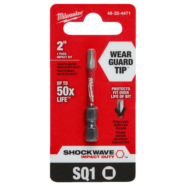 SHOCKWAVE&trade; Power Bit Square Recess #1 50mm (2")