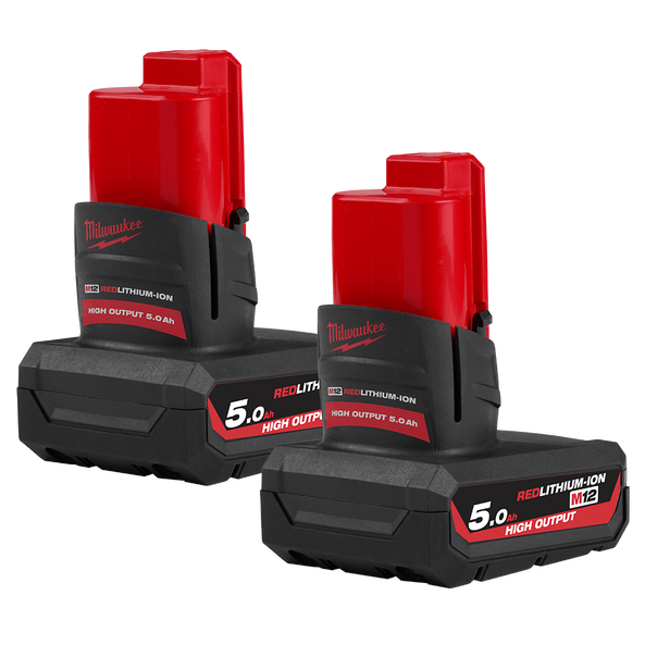 M12™ REDLITHIUM™ HIGH OUTPUT™ 5.0Ah Battery Twin Pack, , hi-res