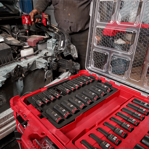36PC SHOCKWAVE&trade; Impact Duty Socket 3/8&rdquo; Drive Set with PACKOUT&trade;, , hi-res