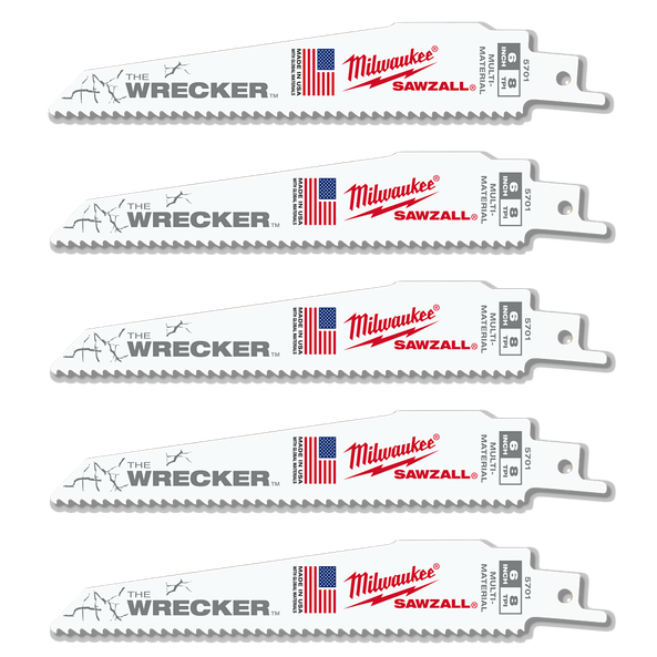 SAWZALL&trade; The WRECKER&trade; Demolition 150mm 6" 7/11TPI Blade 5 Pack, , hi-res