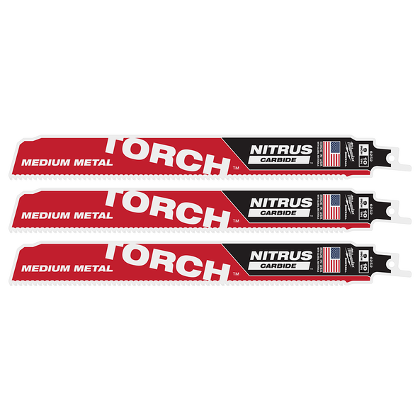 SAWZALL&trade; The TORCH&trade; with NITRUS CARBIDE&trade; Teeth 230mm 9" 10TPI Blade 3 Pack, , hi-res