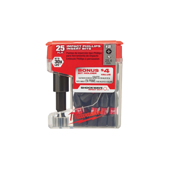 SHOCKWAVE&trade; Insert Bit Phillips #2 25mm (2") - 25 Pk, , hi-res