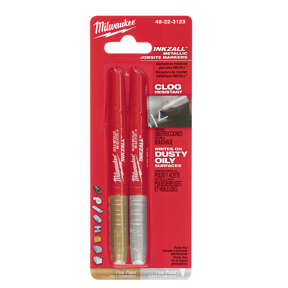 INKZALL™ Silver/Gold Fine Point Markers (2 Pk)