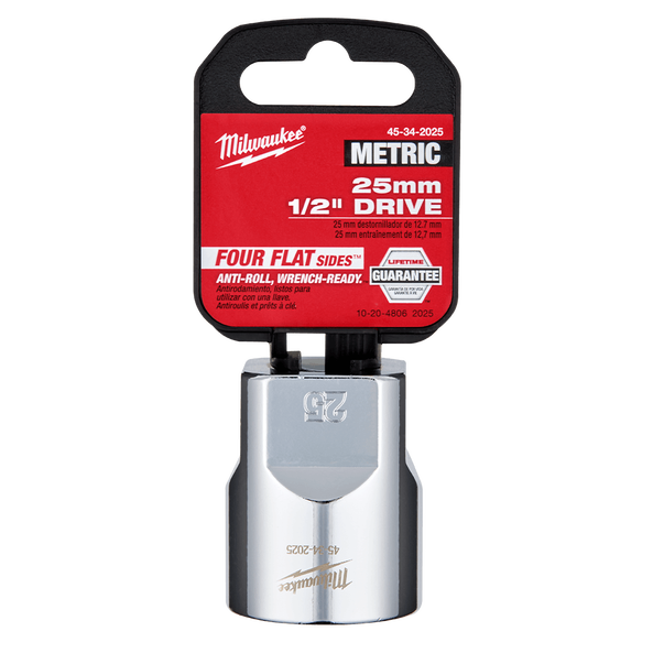 1/2" Drive 25mm Metric Standard 6-Point Socket, , hi-res