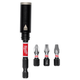 SHOCKWAVE™ Screw Engaging Magnetic Bit Holder 76mm (3") 4PC Set