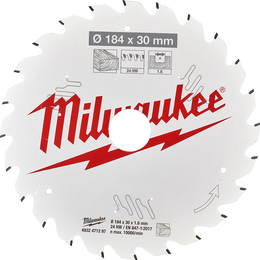Milwaukee 184mm 24T Framing Circular Saw Blade with 30mm Bore Size