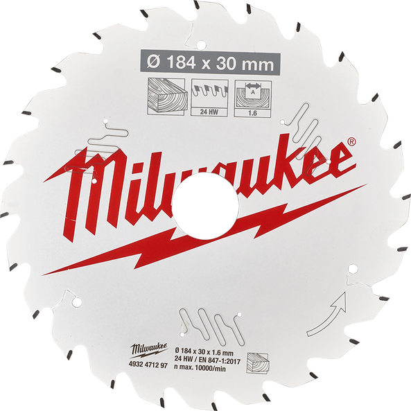 Milwaukee 184mm 24T Framing Circular Saw Blade with 30mm Bore Size, , hi-res