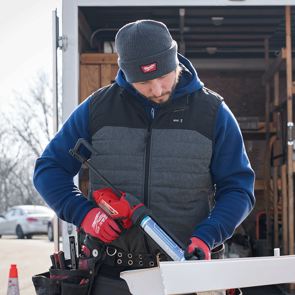 Rib-Knit Cuffed Beanie Grey, Grey, hi-res