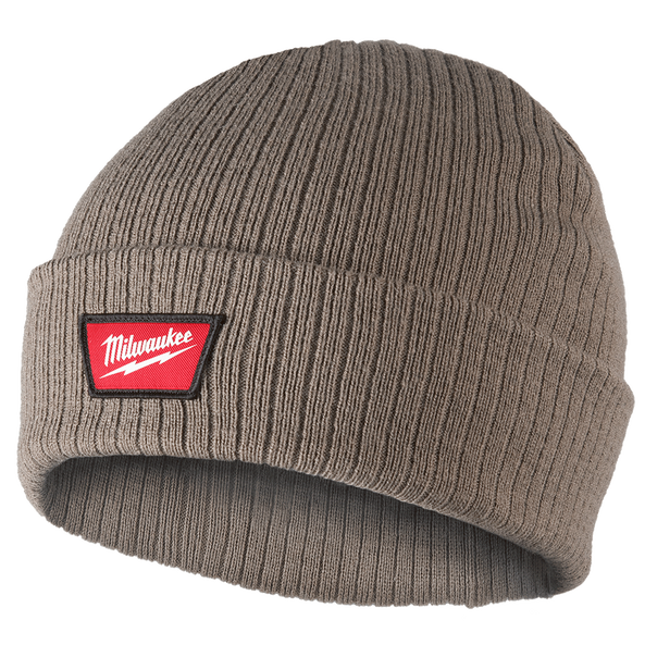 Rib-Knit Cuffed Beanie Brown, Brown, hi-res