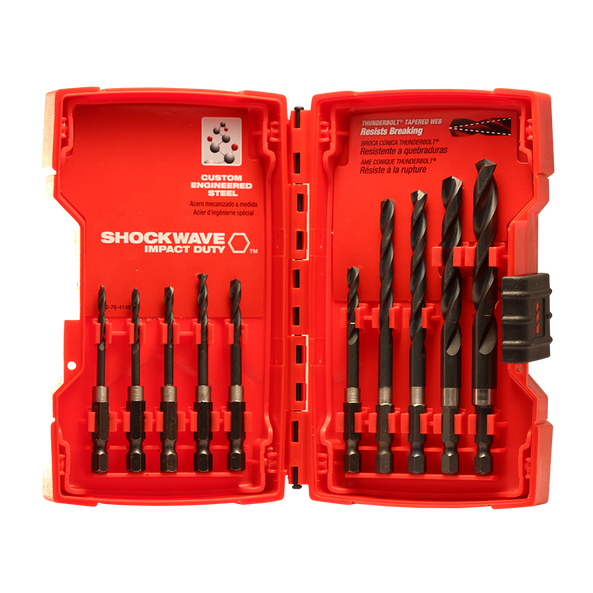 SHOCKWAVE™ Impact Duty™ Hex Drive Drill Bit Set 10Pc 3.2mm (2), 3.5mm, 4mm, 4.5mm, 5mm, 5.5mm, 6.5mm, 8mm, 9.5mm