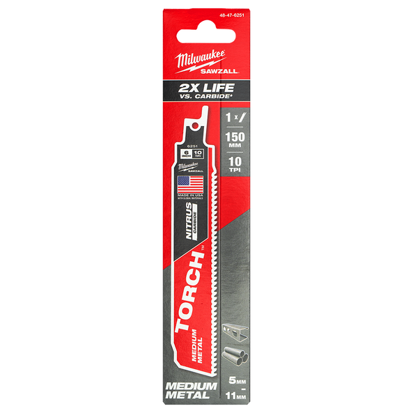 SAWZALL&trade; The TORCH&trade; with NITRUS CARBIDE&trade; Teeth 150mm 6" 10TPI Blade 1 Pack, , hi-res