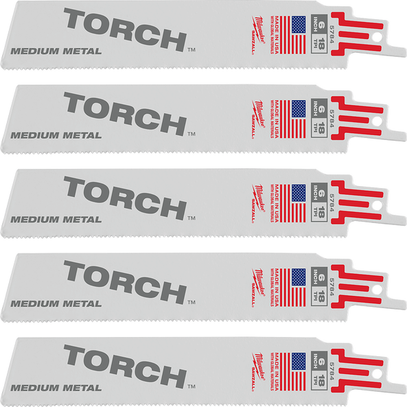 SAWZALL&trade; The TORCH&trade; Metal Demolition 150mm 6" 18TPI Blade 5 Pack, , hi-res