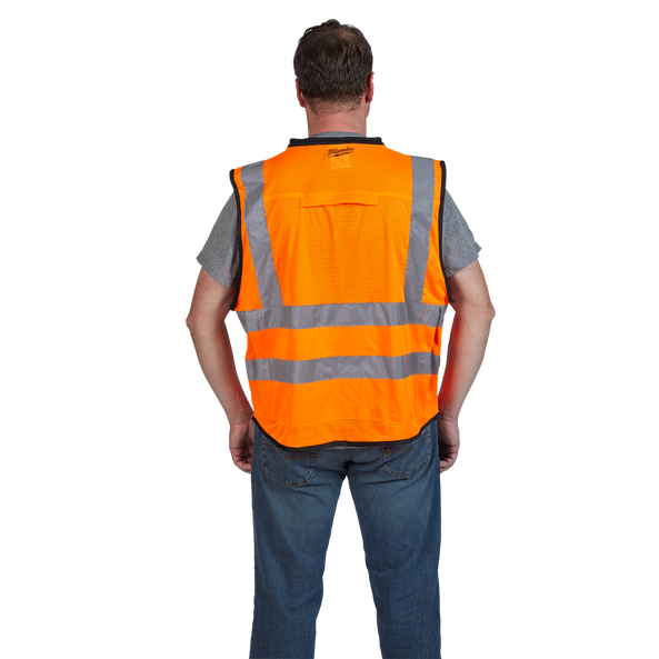 Premium High Visibility Orange Safety Vest - S/M, Orange, hi-res
