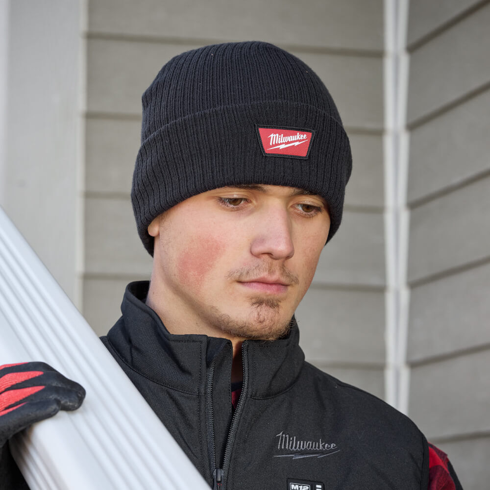 Milwaukee Rib-Knit Cuffed Beanie Black M750B | Milwaukee Tool