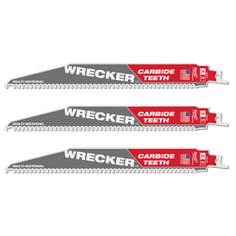 SAWZALL&trade; The WRECKER&trade; with Carbide Teeth Demolition 230mm 9" 6TPI Blade 3 Pack