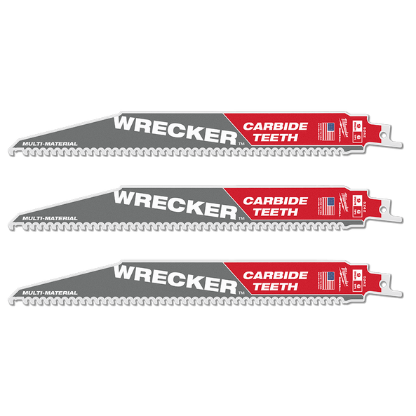 SAWZALL&trade; The WRECKER&trade; with Carbide Teeth Demolition 230mm 9" 6TPI Blade 3 Pack, , hi-res
