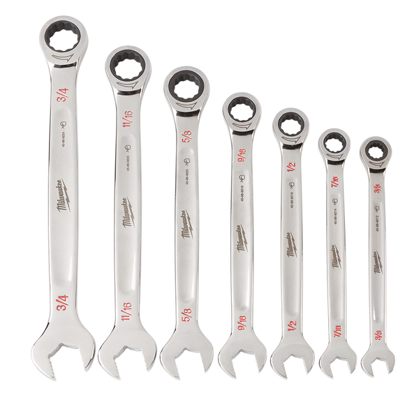 7pc Ratcheting Combination Wrench Set – SAE