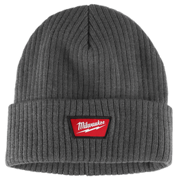 Rib-Knit Cuffed Beanie Grey