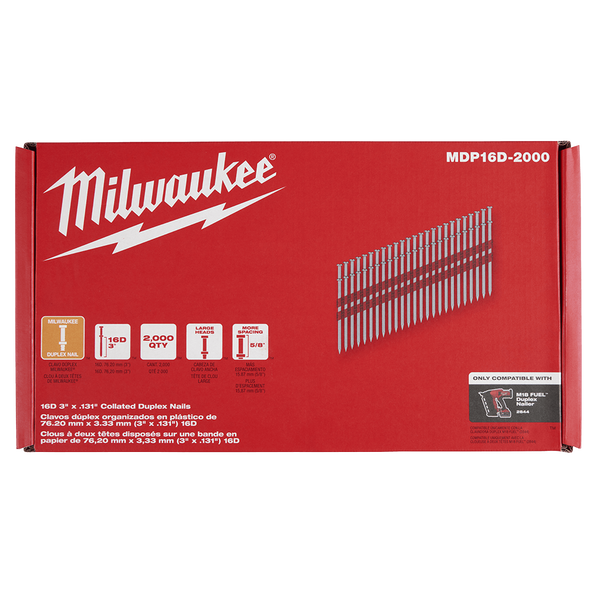 16D Collated Duplex Nails - 2,000 pack, , hi-res