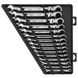 15pc Flex Head Ratcheting Combination Wrench Set – Metric