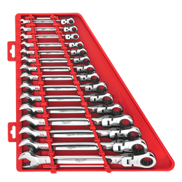15pc Flex Head Ratcheting Combination Wrench Set – SAE