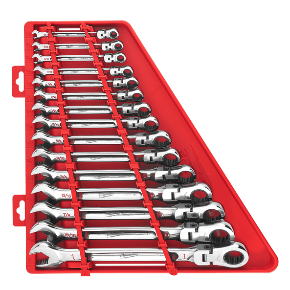 15pc Flex Head Ratcheting Combination Wrench Set – SAE, , hi-res