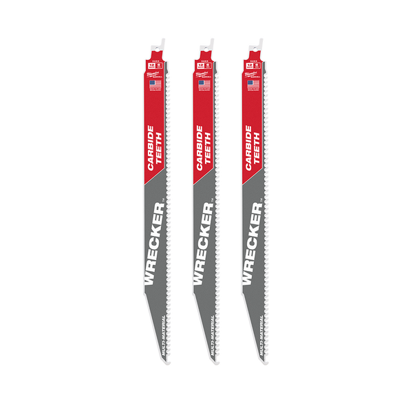 SAWZALL™ The WRECKER™ with Carbide Teeth Demolition 300mm 12" 6TPI Blade 3 Pack, , hi-res