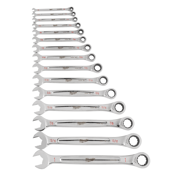 15pc Ratcheting Combination Wrench Set – SAE