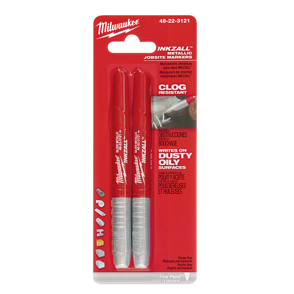 INKZALL™ Silver Fine Point Markers (2 Pk)