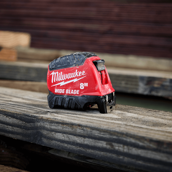 Horizontal 8M Wide Blade Tape Measure, , hi-res