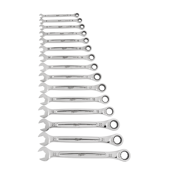 15pc Ratcheting Combination Wrench Set – Metric