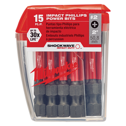 SHOCKWAVE&trade; Power Bit Phillips #2 50mm (2") - 15 Pk