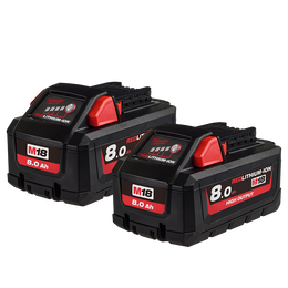 M18™ REDLITHIUM™ HIGH OUTPUT™ 8.0Ah Battery Twin Pack