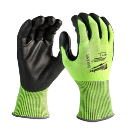 Hi-Vis Cut 4(D) PU Dipped Gloves